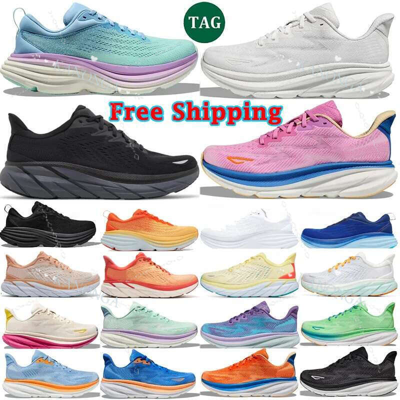 Free Shipping Bondi 8 Clifton 9 Kawana Running Sneak H Designer Dhgate Shoes For Women Men Triple Black White Pink Blue Grey Purple Mens Womens Outdoor Sports