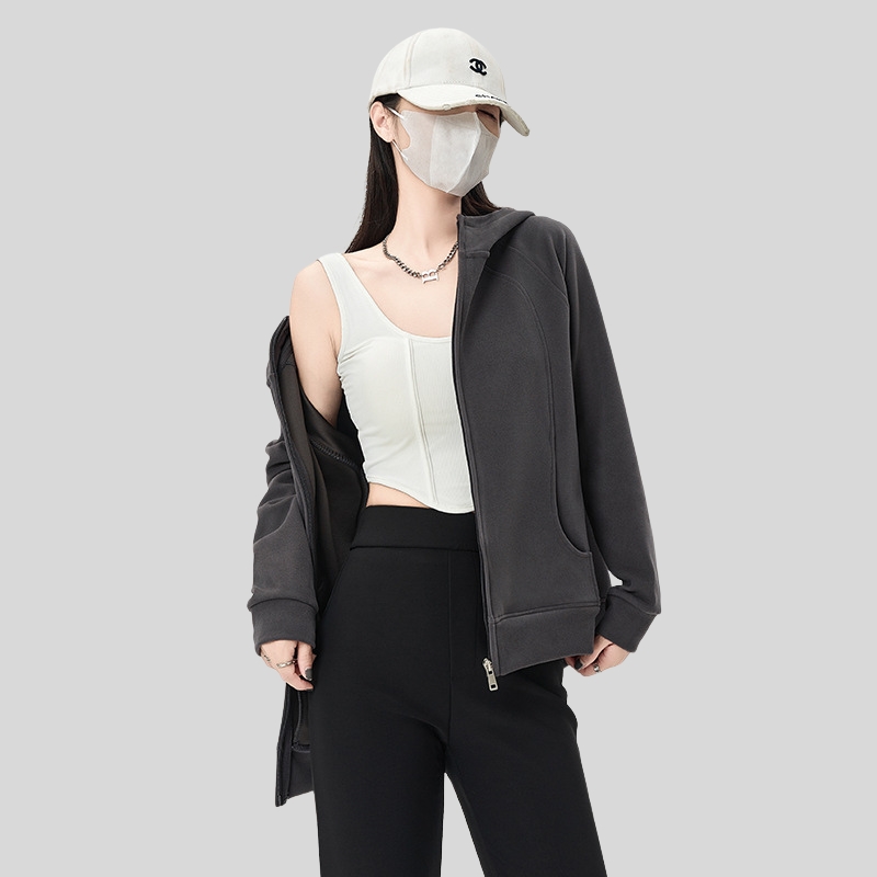 New best-selling spring and autumn Korean thickened sweater jacket women's hooded autumn and winter wear loose casual cardigan women's top