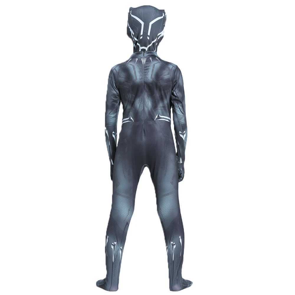 Boys Black Panther Tights Superhero Tights Movie Character Cosplay Justice Hero Mask Set Halloween Dress Up Kids Fantasy Costume W250117