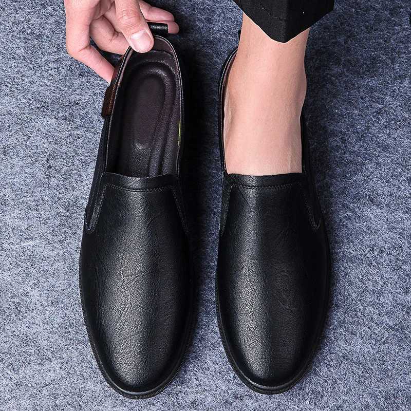 High Quality Designer Shoes Men Slip- Leather Shoes Genuine Leather Casual Shoes Driving Moccasin N-slip Loafers Men FlatsXJ250118