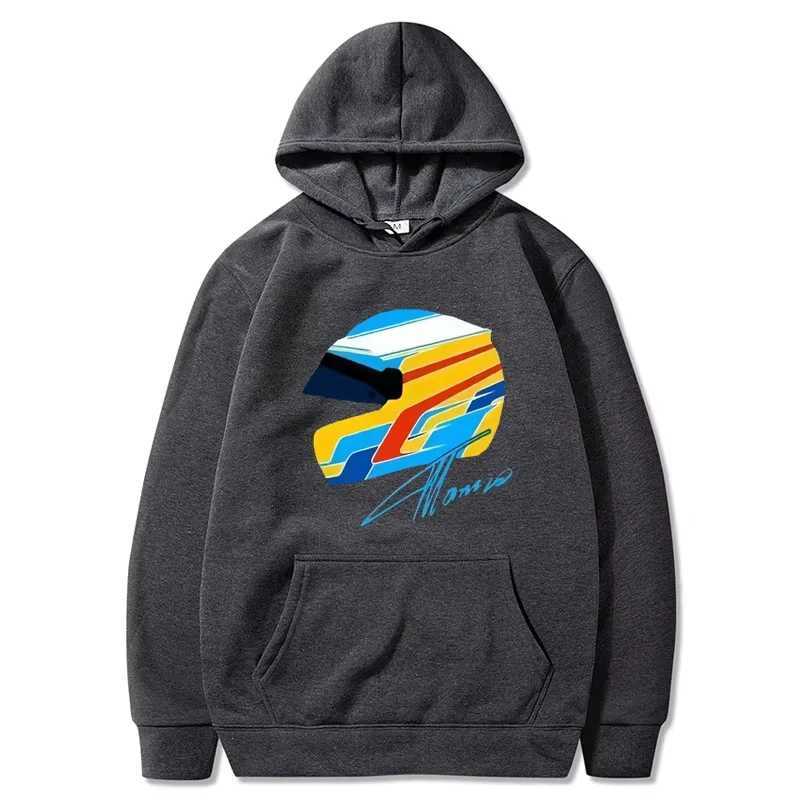 Fernando Alonso Helmet F Spring and Autumn Hoodie Long Sleeve Top Cartoon Oversized Y2k Clothing Gaming Mens Street Wear W250117