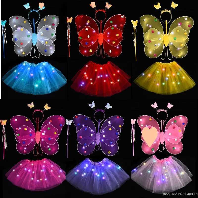 Luminous Fairy Wing 2-8 Years Dance Costume Birthday Dance Costume Colorful Princess Butterfly Costume Glowing Fairy Elf W250117