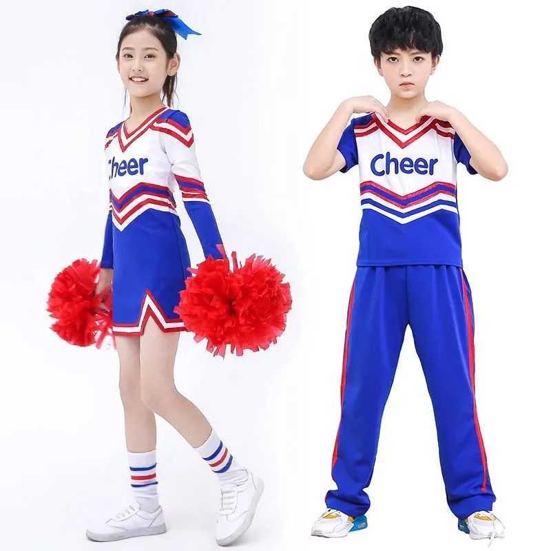 5 pieces/set for childrens competition cheerleading girls boys school team uniforms childrens performance costumes class set children girls school set