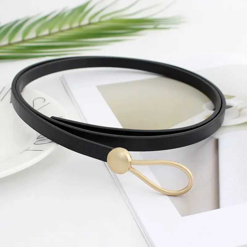 Womens Belt No-hole Knotted Belt Vintage PU Leather Waistband Solid Color Vintage Decorative Thin Belts Dress Girdle For Women W250120