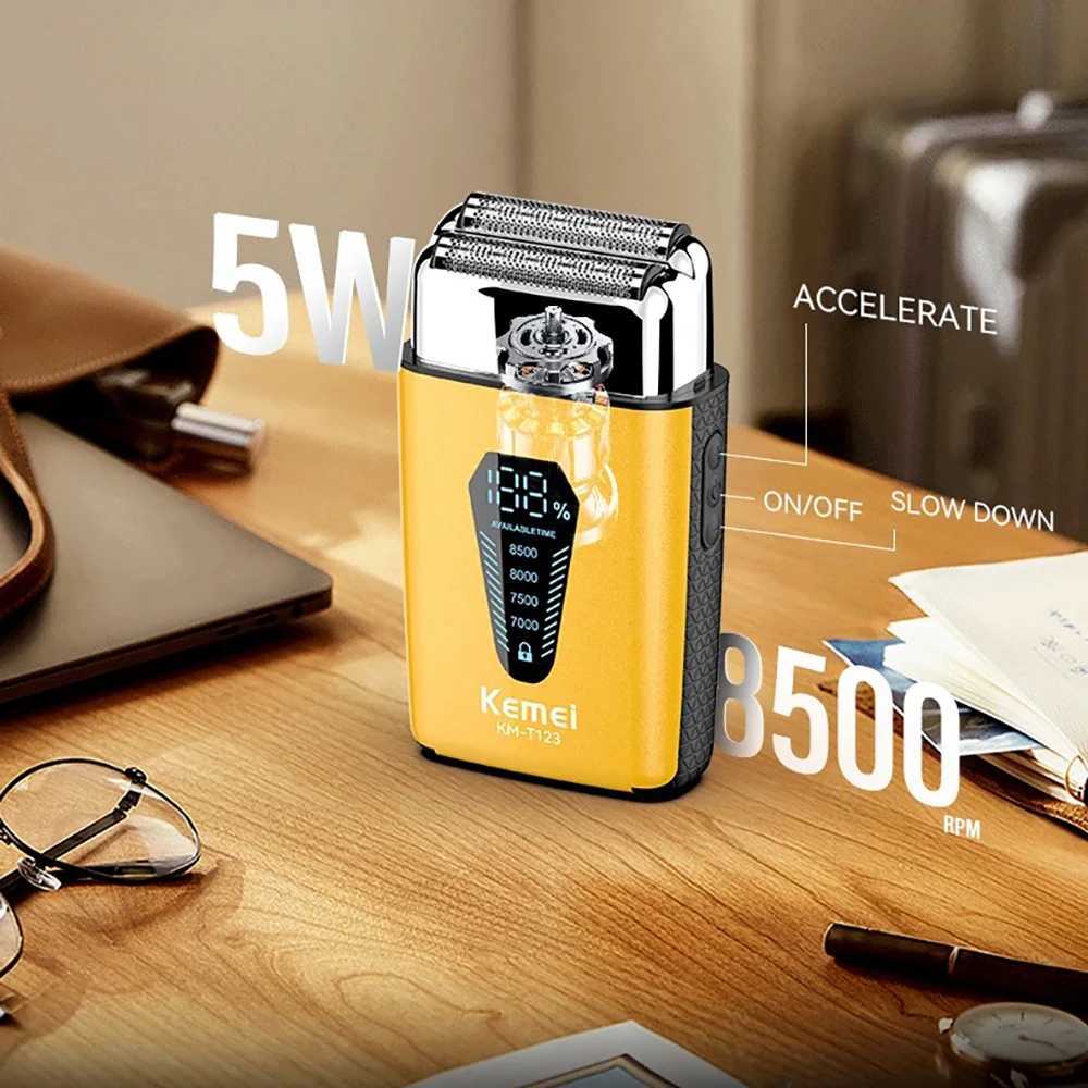 Kemei Rechargeable Foil Shaver Mens Electric Razor for Bald Head Close Shave Face Shaving Beard Trimmer 8500RPM Gifts for MenW250117