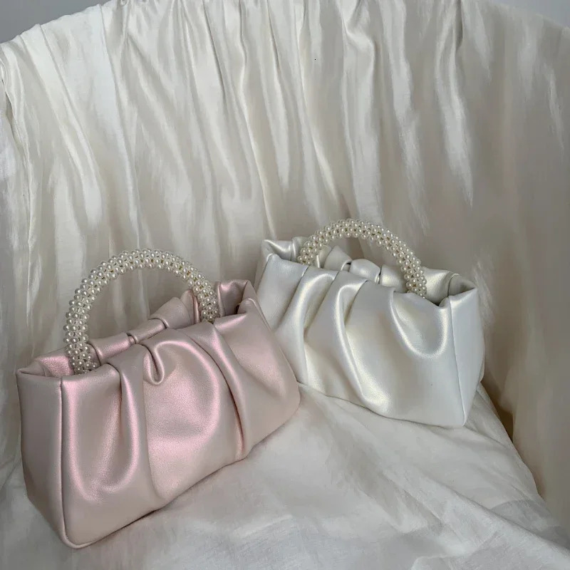 Fashion Pearl Handle Women Dinner Clutch Purse Handbags n Ladies Square Shoulder Bags Female Small Messenger Bag y250118