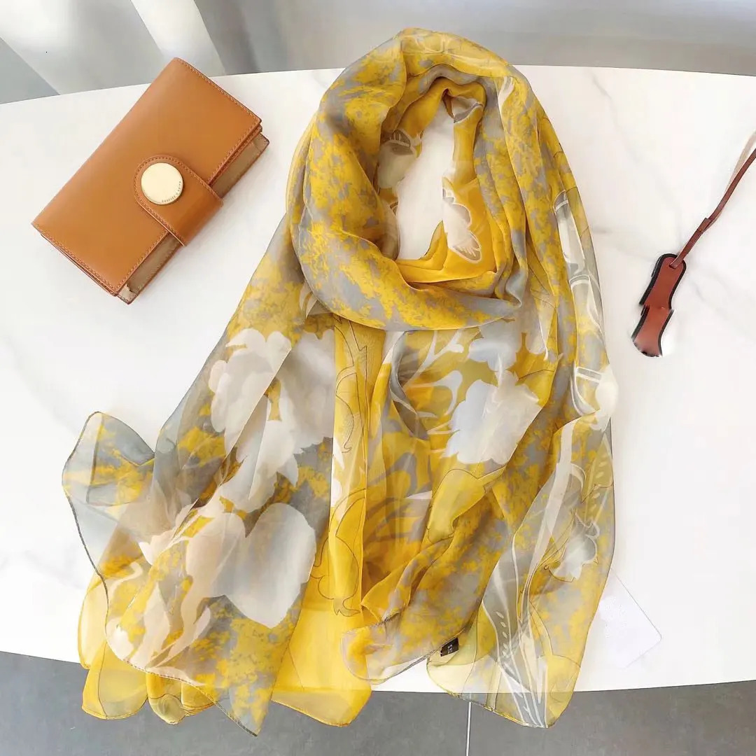 Silk Scarf Fashion Neck Print Foulard Female Hijab Women Soft Warm Pashmina Beach Stoles Head Scarves Shawl Wrap Echarpe Bandana 250120
