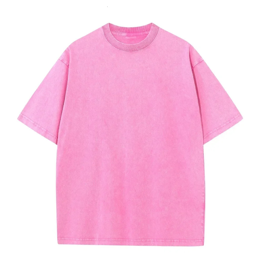 2024 American Large Size 230G Cotton T Shirts Men Summer Vintage Clothes Washed Tees Casual Short Sleeve Basic Male Tops 250122