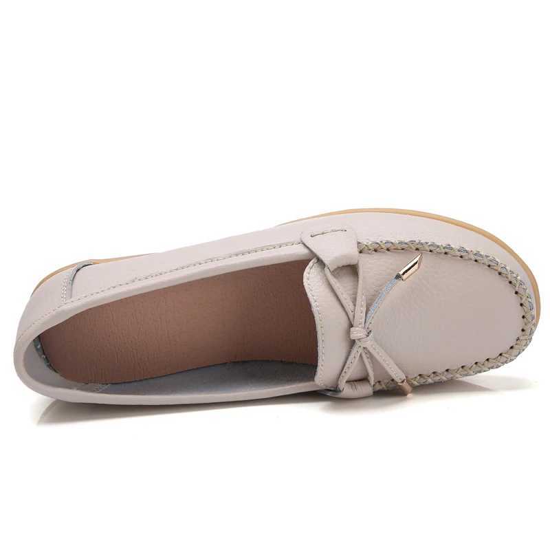 2023 New Woman Flats Shoes Ballet Flat Sneakers Genuine Leather Spring Soft Ladies Boat Ballerina Espadrilles CreepersXJ250118