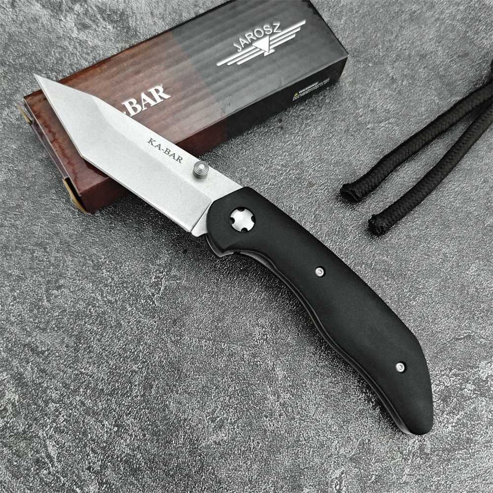 Folder Jarosz Kabar Black Tanto Point 7506 Knife 440C Stainss Steel Self Dense Hunting Tactical EDC is Knives for Men