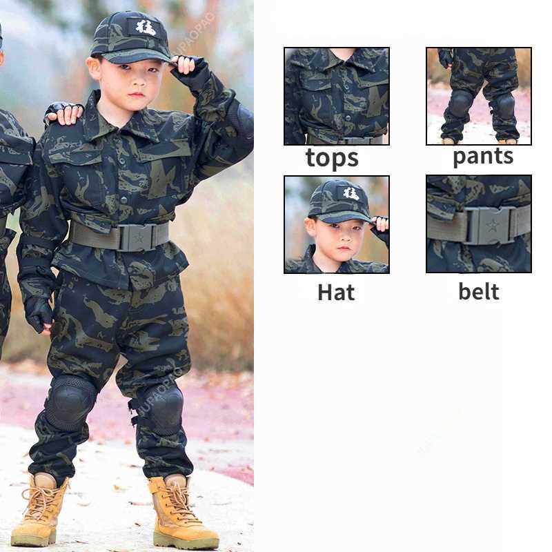 Childrens Camouflage Suit for Primary School Military Training Summer Camp Special Forces Boys and Girls Performance Clothing W250117