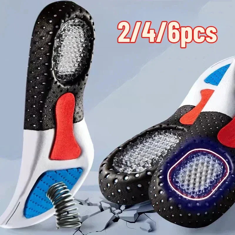 6Pcs Orthopedic Insoles for Feet Arch Support Plantar Fasciitis Orthopedic Insole Silicone Shock Absorbing Soft Running Cushion 250120