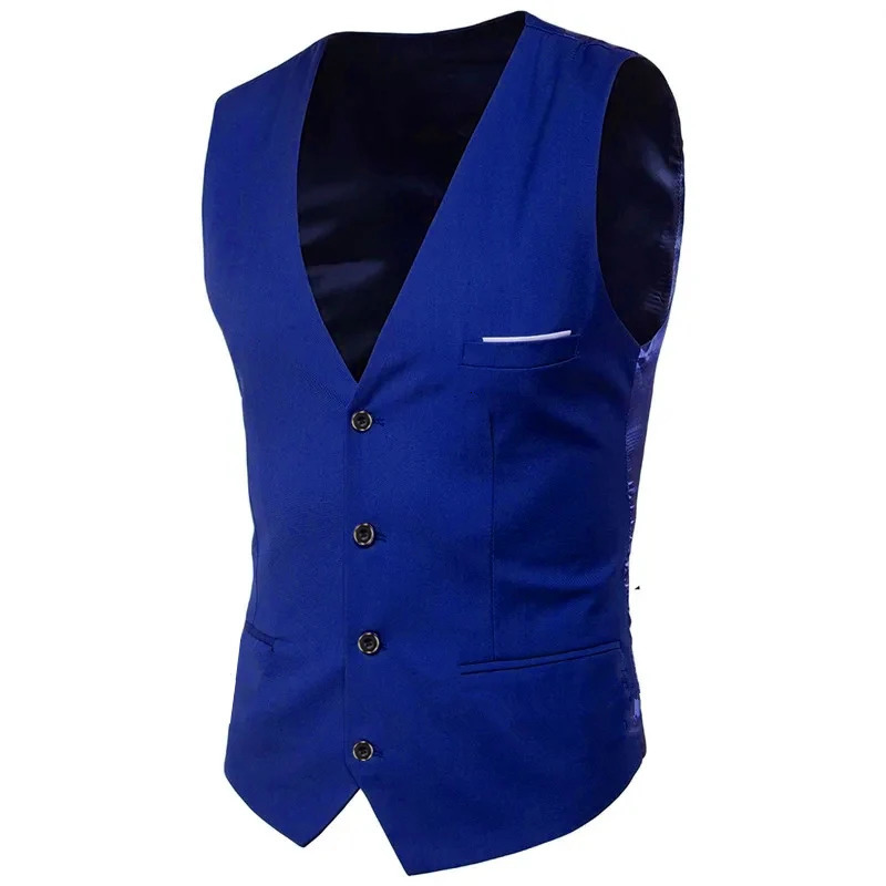 Men Vest Plus Size 6XL Fashion Slim Fit Sleeveless Wedding Waistcoats 9 Colors Solid Business Leisure Casual Dress Suit Vests 250114Z