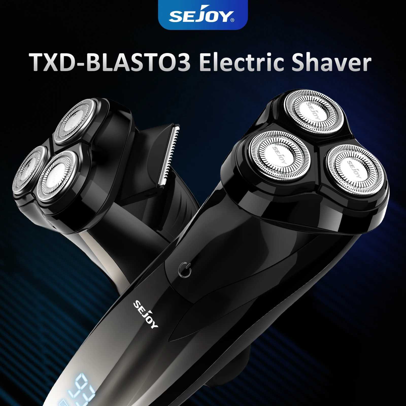Sejoy Electric Shaver 3D Mens Razor Beard Trimmer With LCD Display IPX7 Waterproof USB Rechargeable Electric Shaving ManeW250117