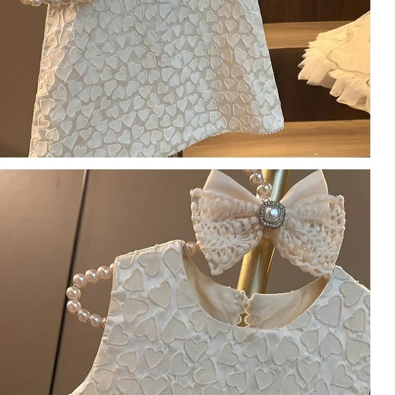 Toddler Baby Girls Classic Dresses Kids Heart Elegant Wedding Princess Party Dress Children Birthday Baptism Formal Clothing 250117