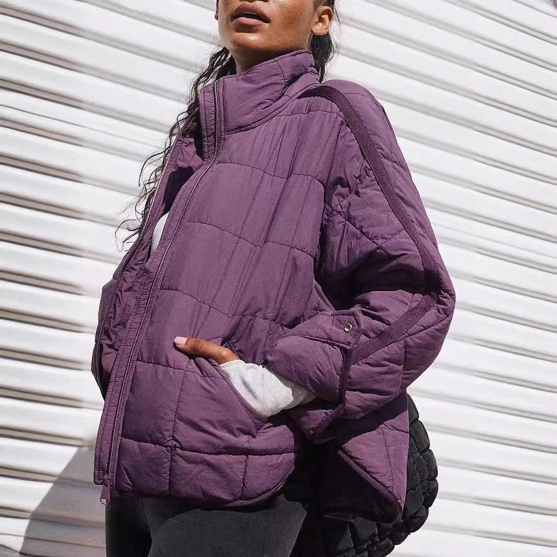 Autumn Winter New Womens Lightweight Zipper Compressible Cotton Suit Short Down Jacket Coat Womens Leather Womens Jacket 241209