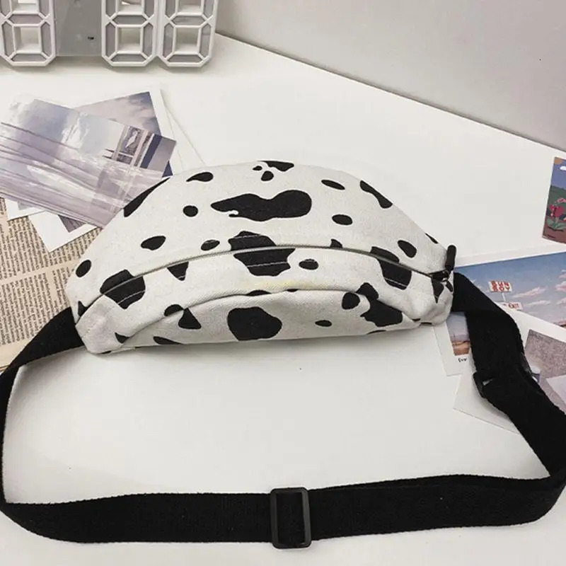 Women Cow Print Waist Fanny Pack Belt Pouch Travel Hip Bum Shoulder Bag Purse Drop 250122