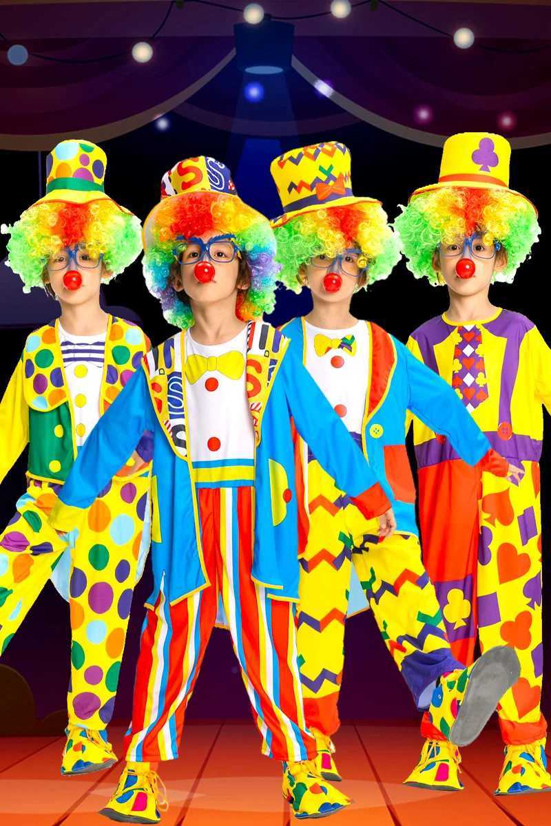 Childrens Fun Clown Costumes including Shoes/Clothes without WigsBoys Funny Character Actor for Performance and Party W250117