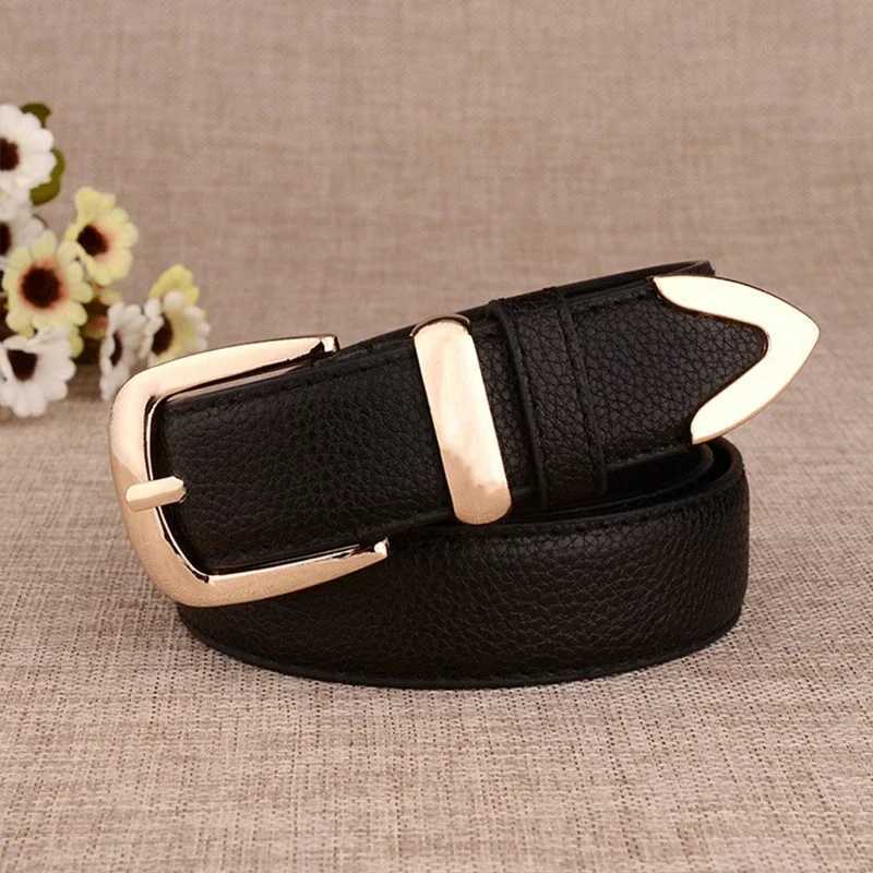 Fashion Women Genuine Leather Belts High Quality Gold Buckle Best Matching Dress Jeans Belts for Lady W250120