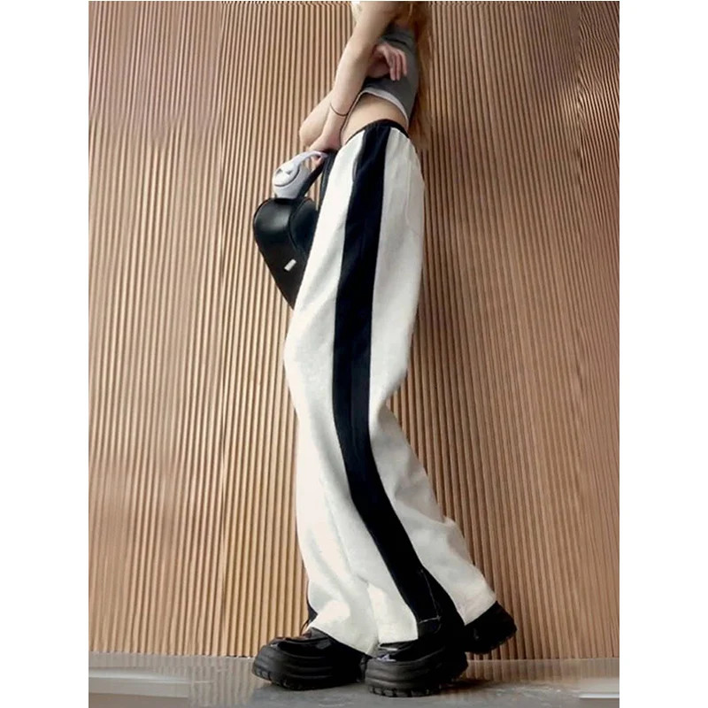 High Waist Drawstring Sports Pants Women Clothing Fashion Loose Allmatch Casual Wide Leg Pocket 250122