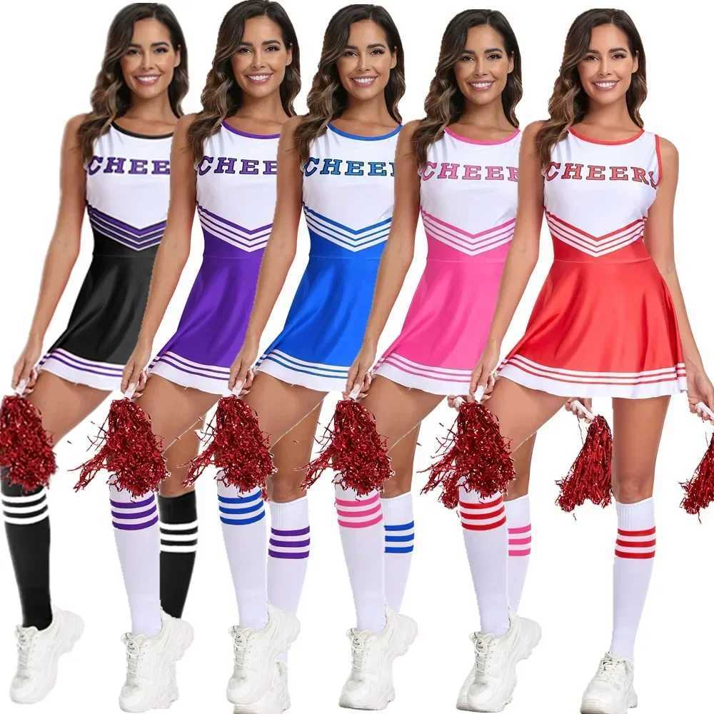 Sexy Kid Girls Adult Cheerleader Costume Stage Performance Cheerleading Dress racer Parent-Child Cosplay Uniform Full SetW250121