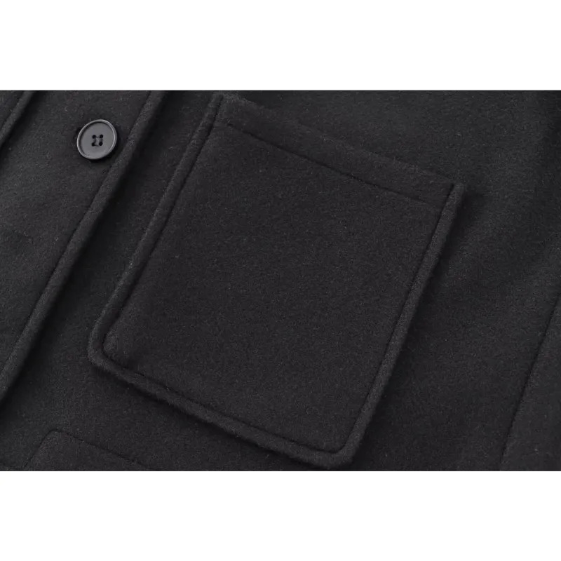 TRAF Soft Women Short Jacket Spring Fashion Pocket Button Decoration Lapel Casual Outdoors Coat Vintage Female Jackets 250113