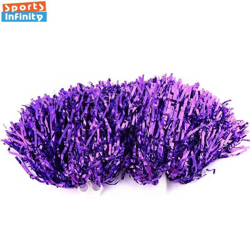 Cheerleading Pom Poms with Handle Cheer Balls Gold Silver Pink Red Green Blue for Hand Dance Women Girl Kids Pompoms AccessoriesW250121