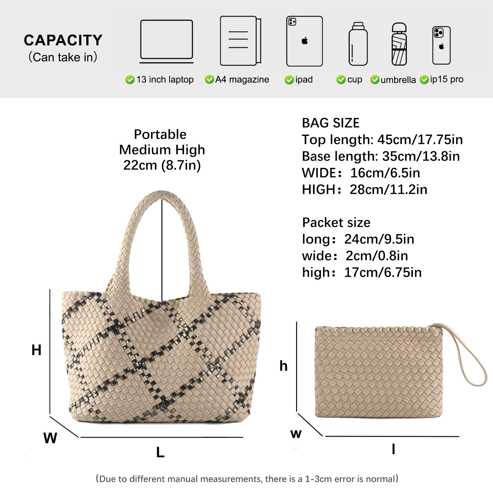 New Leisure Diving Cloth Woven Soft Texture Handmade Large Capacity Women's Handbag Shopping Travel Shoulder Bag Exquis