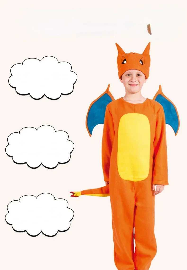 Childrens role-playing animation Charizard and Charmander Pokemoes Charizard luxury childrens clothing W250117