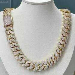 Flawless d Vvs Moissanite k 18mm Iced Cuban Chain Sier