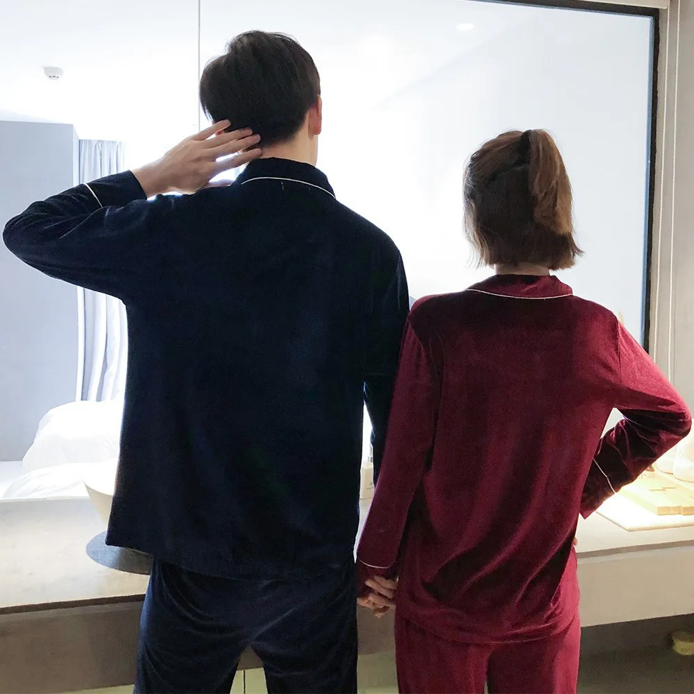 Plus Size 3XL 4XL 5XL Velour Men Pajamas Set Autumn Winter Couple Sleepwear Trouser Suits Loose Velvet 2 PCS Shirt Pant Homewear 250122