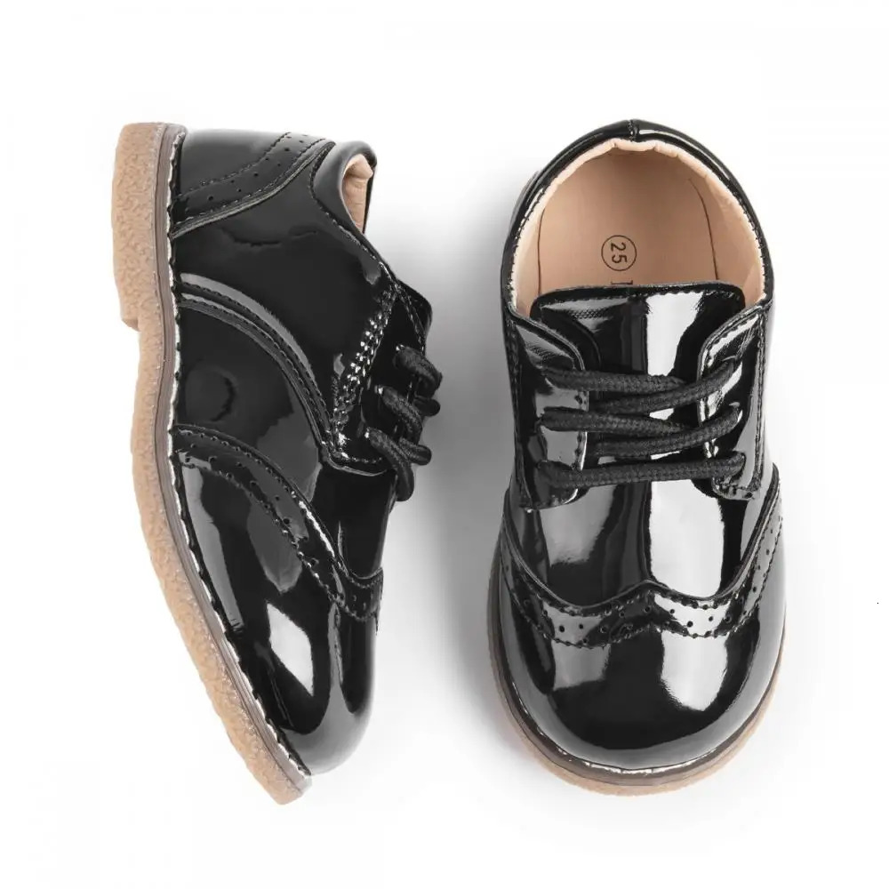 Childrens Leather Shoes AntiSlip Waterproof Casual Boys Girls LaceUp Solid Color Sneakers Young 250117