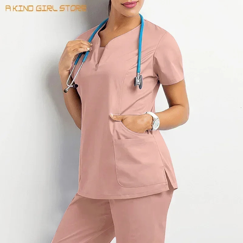 Uniforms Scrub Set Nurse Beauty Salon Workwear Clinical Scrubs Top Pant Spa Doctor Nursing Tunic Suit 250121