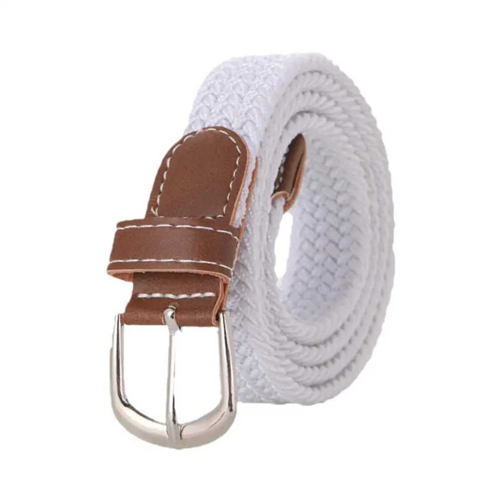 120-130cm Casual Knitted Pin Buckle Men Belt Woven Canvas Elastic Expandable Braided Stretch Belts For Women Jeans Female B K7I5 W250120