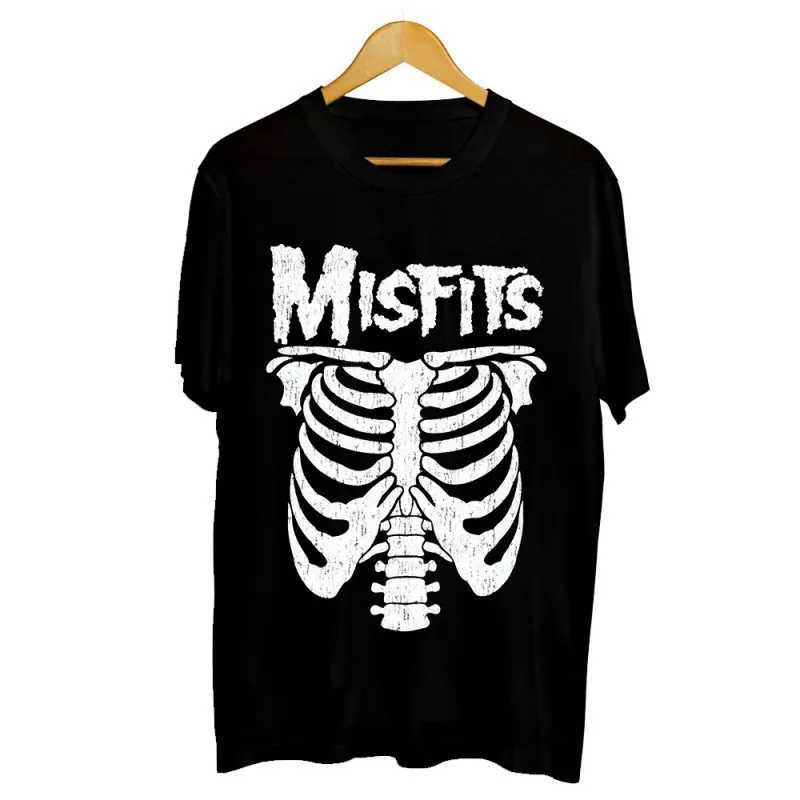 T Shirt Y2K Mens Womens Harajuku Gothic Hip Hop Graphic Printing Cotton Round Neck MISFITS Oversized Tees Short Sleeve Tops W250117