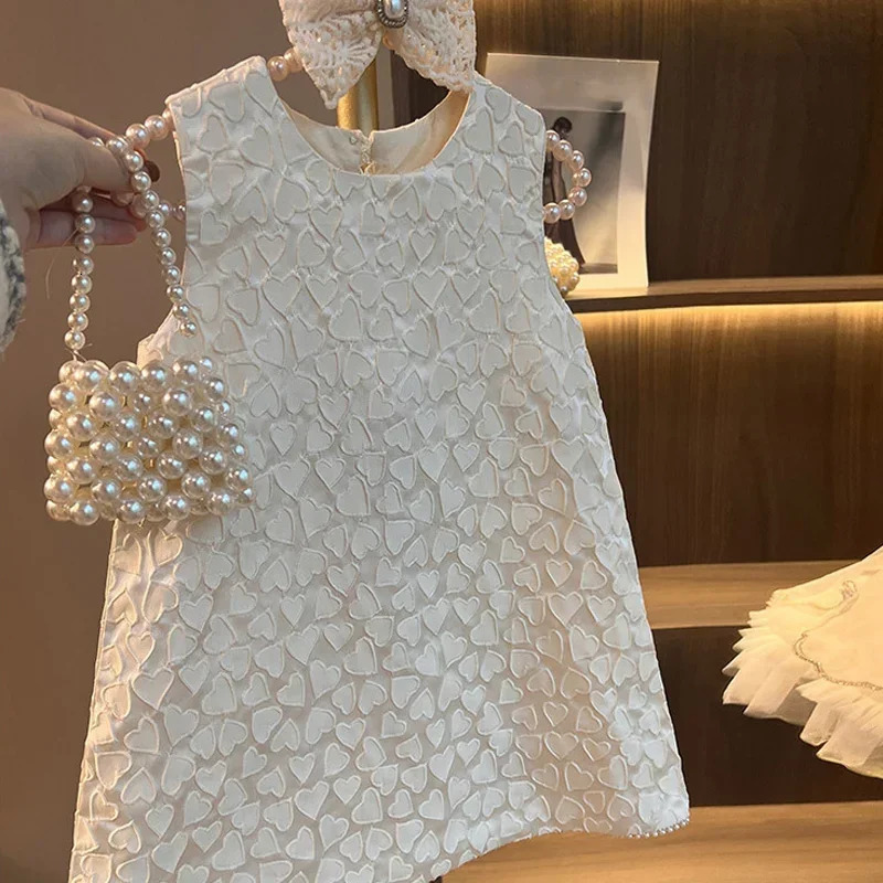 Toddler Baby Girls Classic Dresses Kids Heart Elegant Wedding Princess Party Dress Children Birthday Baptism Formal Clothing 250117