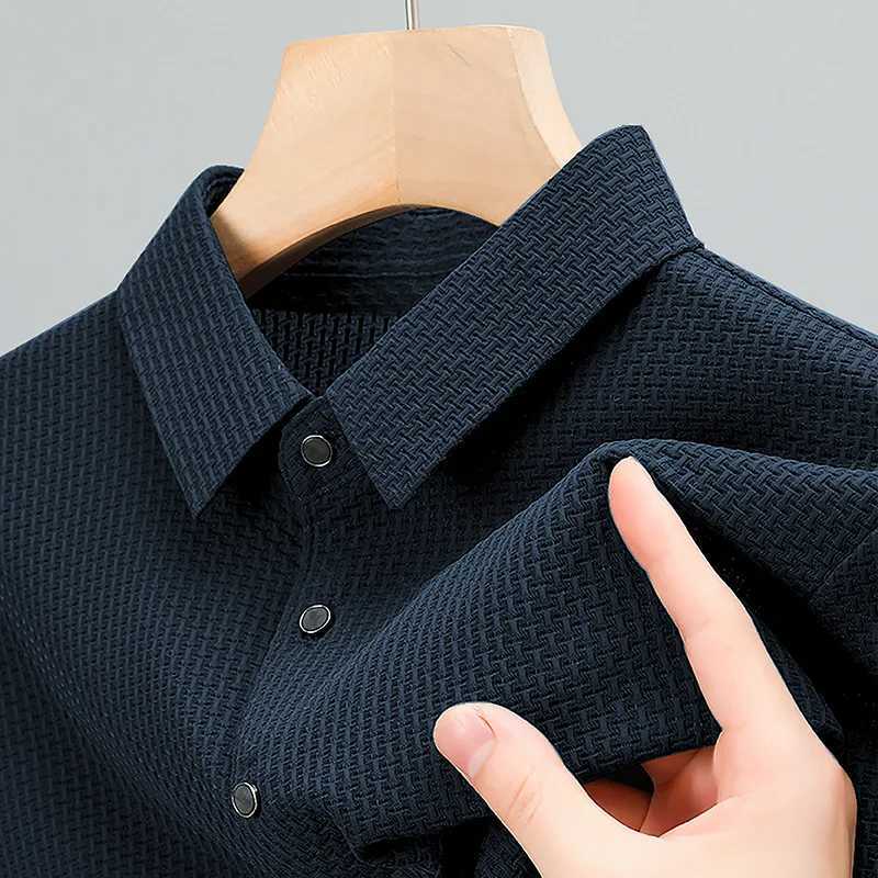 2014 Summer Mens Short Sleeve Polo Shirt High Quality Ice Silk Breathable Business T-shirt High Elasticity Soft Polo Shirt W250117