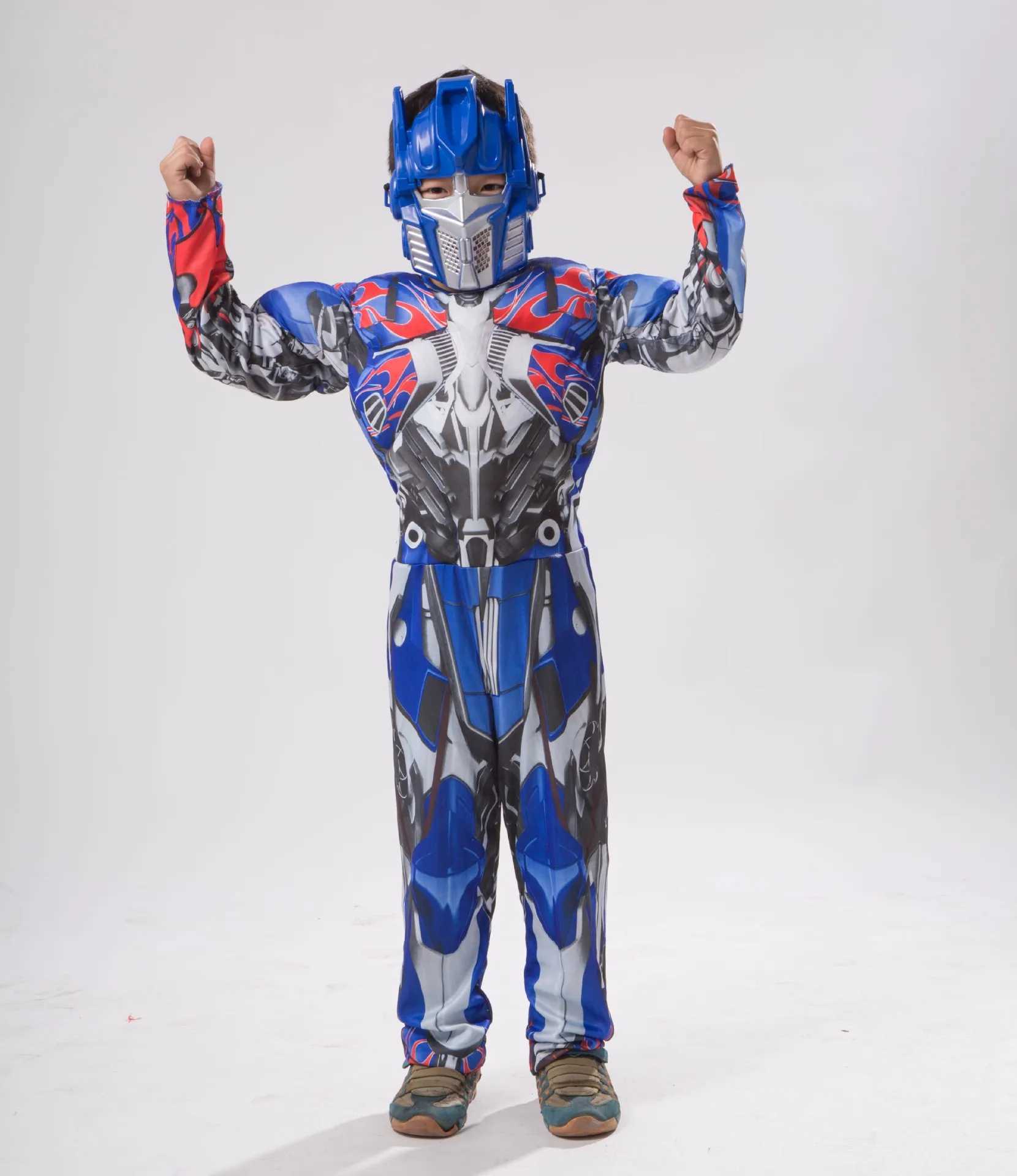 Halloween Purim Children Optimus Muscle Prime Costume Robot Car jumpsuit Boy Superhero Book Week Childrens Fancy Dress W250117