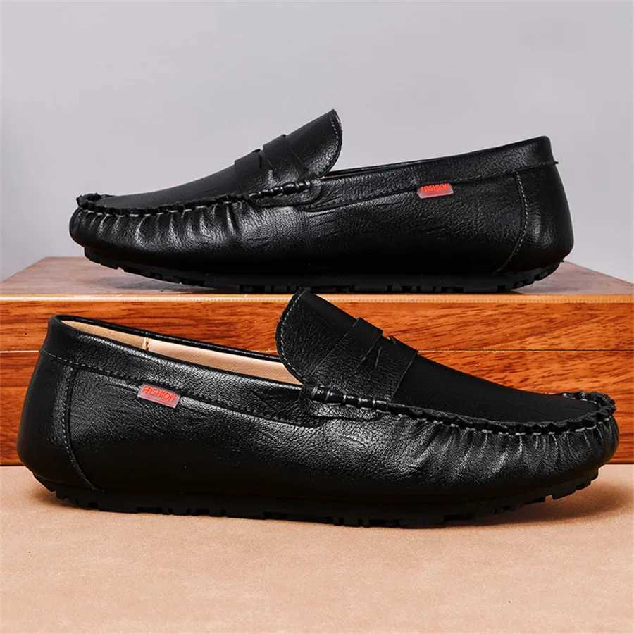 Big Size 38~48 Men Loafers Real Leather Fi Boat Shoes Mens Casual Leather Male Flat Shoes 2025 NewXJ250118
