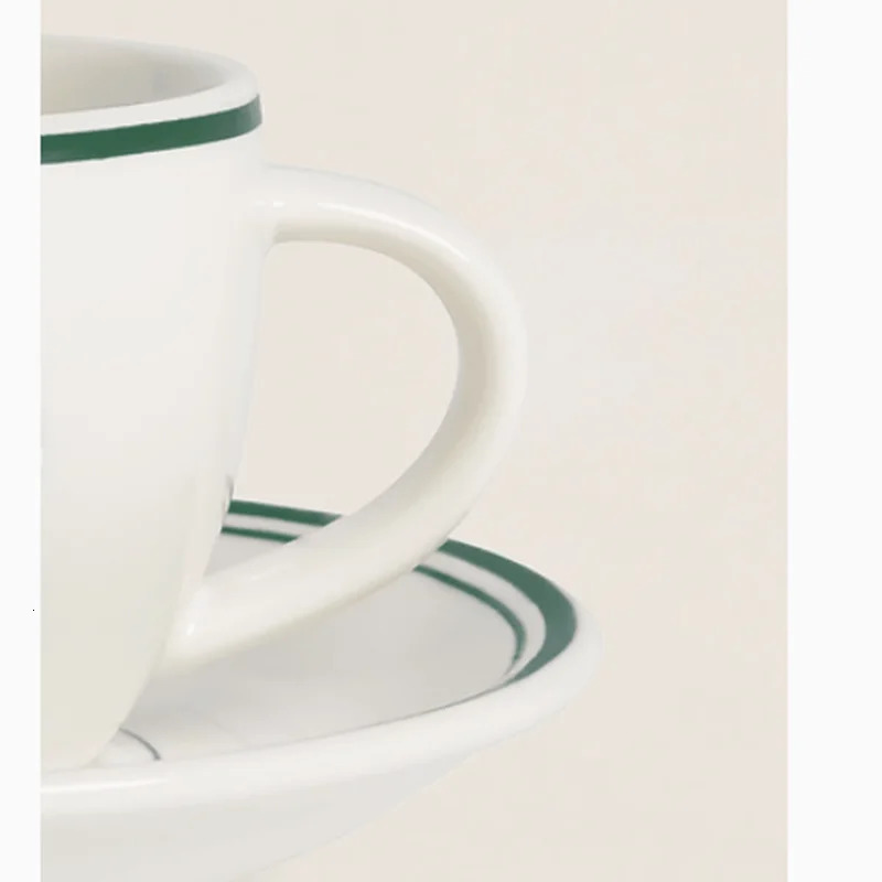 Medieval Green Cafe Ceramic Vintage Afternoon Tea Coffee Cup Dim sum Plate Tableware 2 Pieces Set dinner set 250120