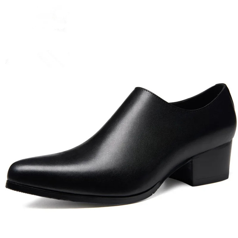Genuine Leather Handmade Shoes Men Loafers Slip On Business Casual Shoes Classic High Heels Dress Oxford Shoes Male Shoes Flats 250113