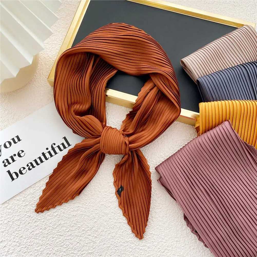 Super Soft Chic Thin Crinkled Scarf Neck Wear Temperament Female Scarf Pleated for Outdoor W250118