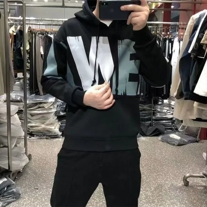 Harajuku Fashion Warm Autumn Male Hoodie High Quality Sweat Shirt Clothing Deals Korean Style Emo Mens Hooded Sweatshirt 250117