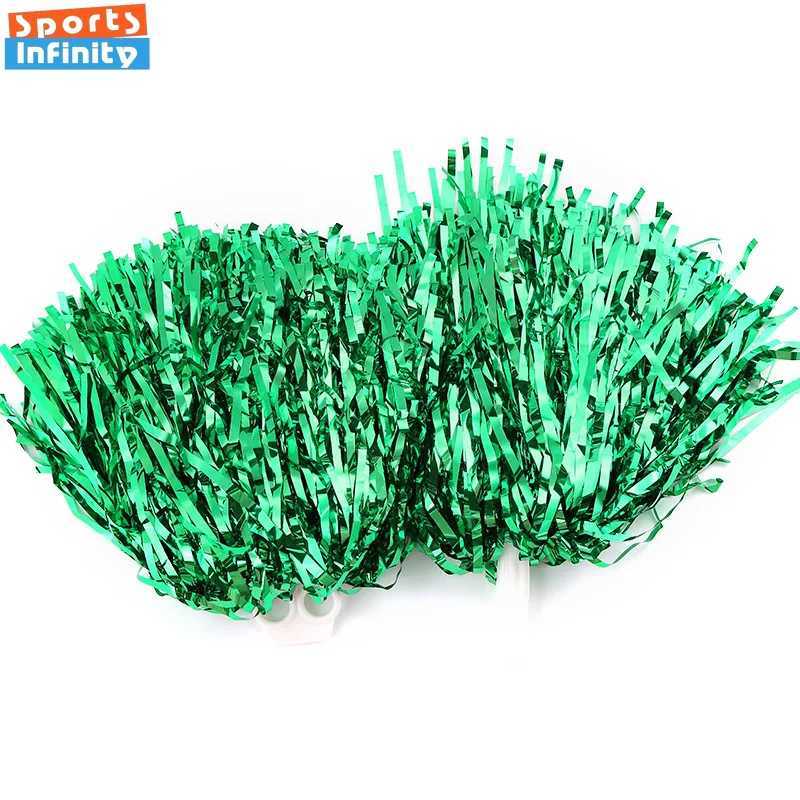 Cheerleading Pom Poms with Handle Cheer Balls Gold Silver Pink Red Green Blue for Hand Dance Women Girl Kids Pompoms AccessoriesW250121