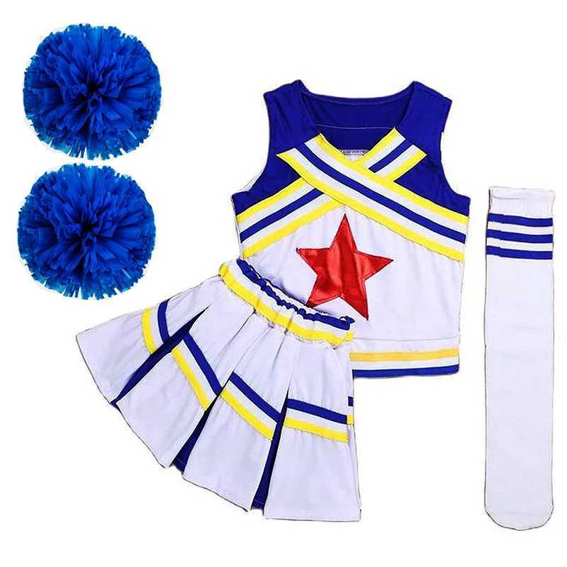 Pompoms Cheerleading Costume Women Girls Competition Red Cheerleaders School Team Uniform Class Suit For Child Dancing CostumesW250121