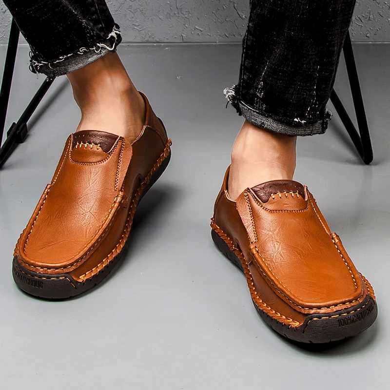 Mens Leather Shoes Casual Comfort Slip- Loafer Soft Penny Loafers for Men Lightweight Driving Boat ShoesXJ250118