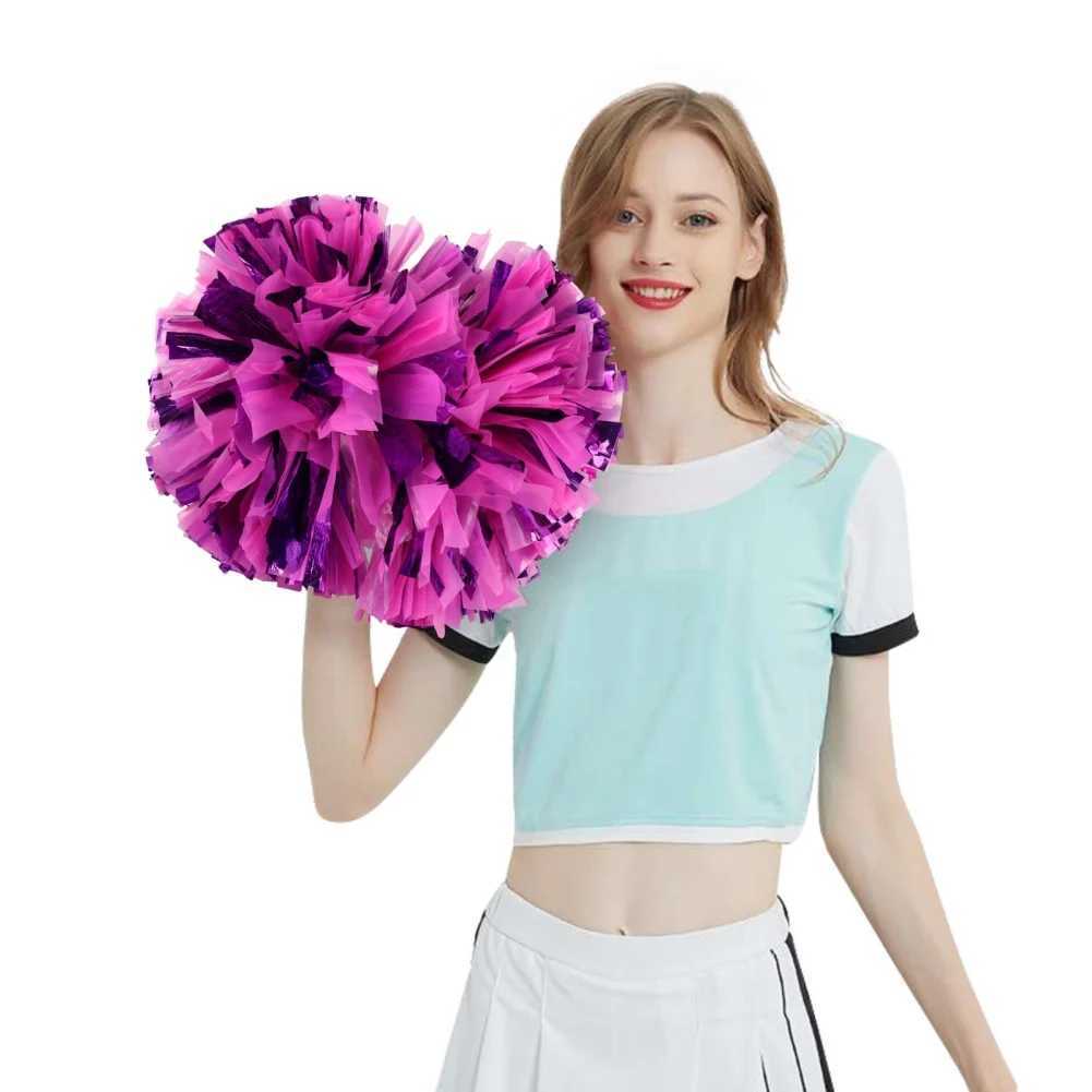 2PCS Cheerleader Pompom Girls Vevor Handle Style Cheering Ball Flower Sports Match Vocal Dance Party Concert Decorator PropsW250121