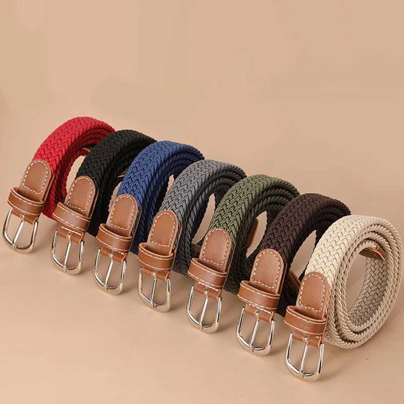 Elastic Belt For Woman Canvas Stretch Belts Solid Color High Quality Webbing Ladies Tactical Fashion Casual Jeans Strap DT050 W250120