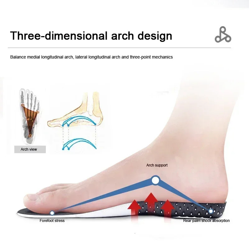 6Pcs Orthopedic Insoles for Feet Arch Support Plantar Fasciitis Orthopedic Insole Silicone Shock Absorbing Soft Running Cushion 250120