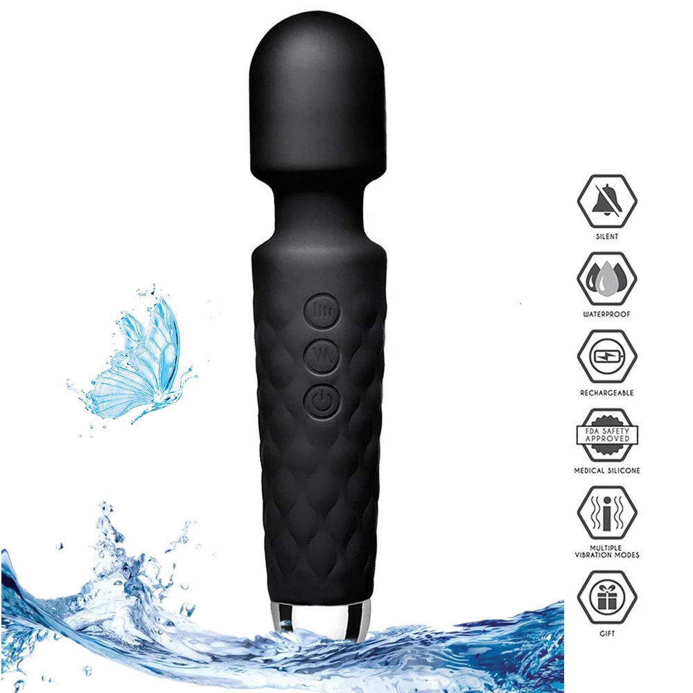 20 Modes Powerful AV Vibrators Rechargeable Magic Wand Massager Clit Massage Female Masturbation Silent Adult Sex Toys for Women 250114